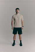 SACA Contest T-Shirt in beige — front view worn by model