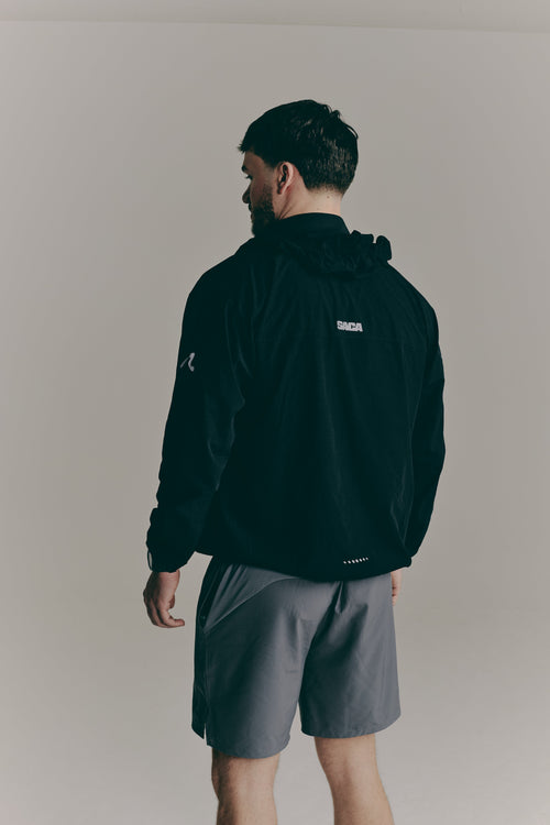 SACA Contest Shorts in grey — side view worn by model